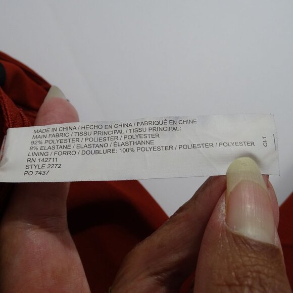 Eloquii Wide Leg Cropped Pants Women Size 16 Rust Brown Side Zipper Pockets NEW - Picture 9 of 10